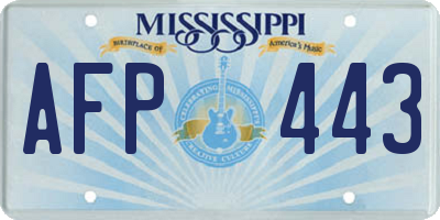 MS license plate AFP443