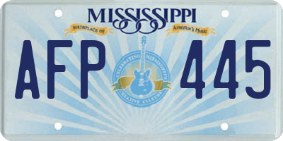MS license plate AFP445