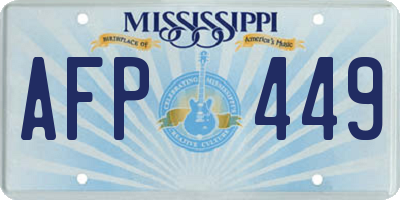 MS license plate AFP449