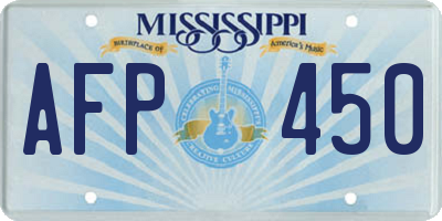 MS license plate AFP450