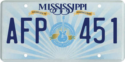 MS license plate AFP451