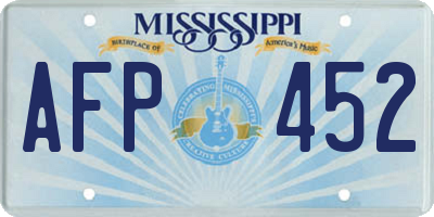 MS license plate AFP452