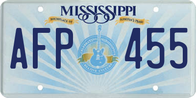 MS license plate AFP455