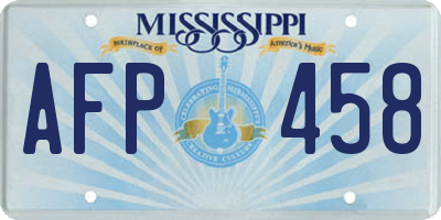 MS license plate AFP458