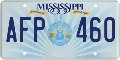MS license plate AFP460