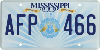 MS license plate AFP466