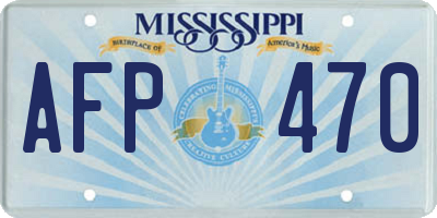 MS license plate AFP470