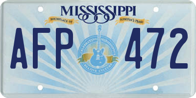 MS license plate AFP472