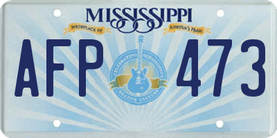MS license plate AFP473