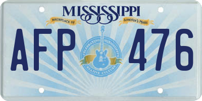 MS license plate AFP476