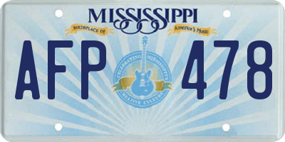 MS license plate AFP478