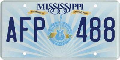 MS license plate AFP488