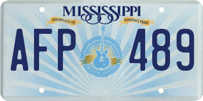 MS license plate AFP489