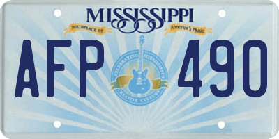 MS license plate AFP490