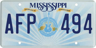 MS license plate AFP494