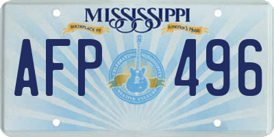 MS license plate AFP496
