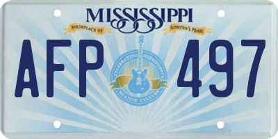 MS license plate AFP497