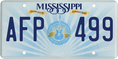 MS license plate AFP499