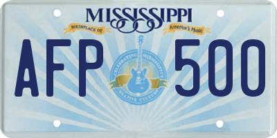 MS license plate AFP500
