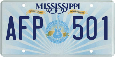 MS license plate AFP501