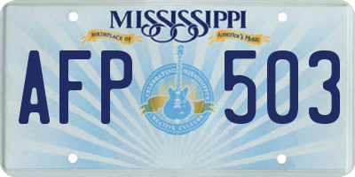 MS license plate AFP503