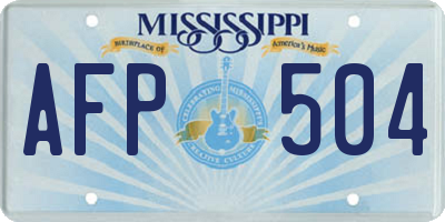 MS license plate AFP504