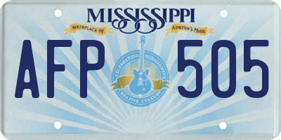 MS license plate AFP505