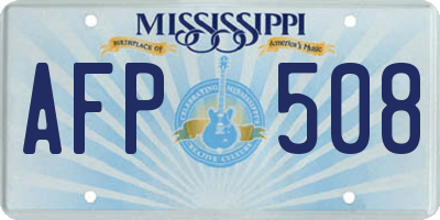 MS license plate AFP508
