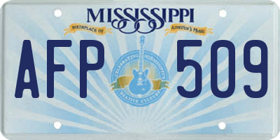 MS license plate AFP509