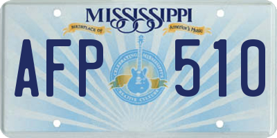 MS license plate AFP510