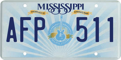 MS license plate AFP511