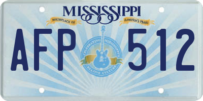 MS license plate AFP512