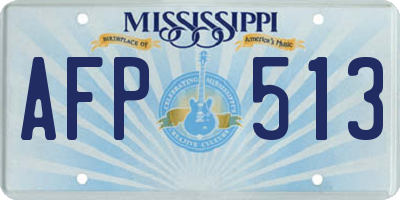 MS license plate AFP513