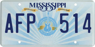 MS license plate AFP514