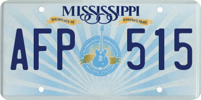 MS license plate AFP515