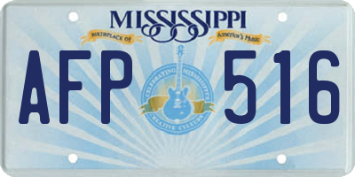 MS license plate AFP516