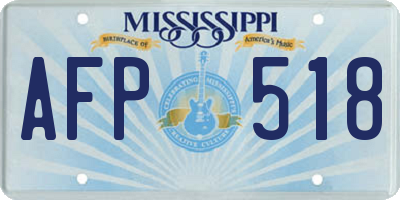MS license plate AFP518
