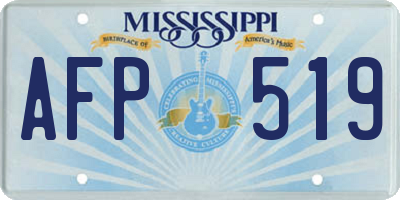 MS license plate AFP519