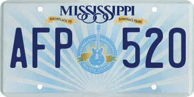 MS license plate AFP520