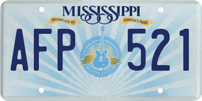 MS license plate AFP521