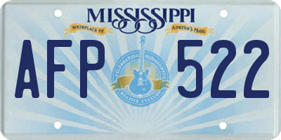 MS license plate AFP522