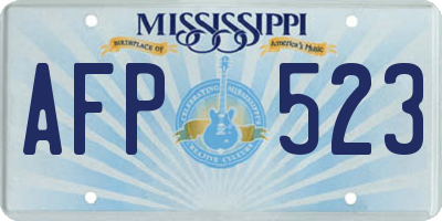 MS license plate AFP523