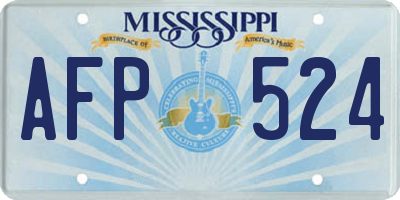 MS license plate AFP524