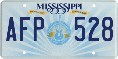 MS license plate AFP528