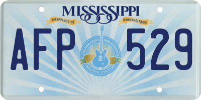 MS license plate AFP529