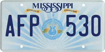 MS license plate AFP530
