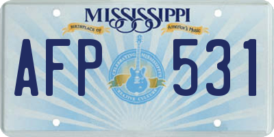 MS license plate AFP531