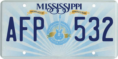 MS license plate AFP532