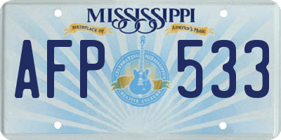 MS license plate AFP533