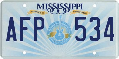 MS license plate AFP534